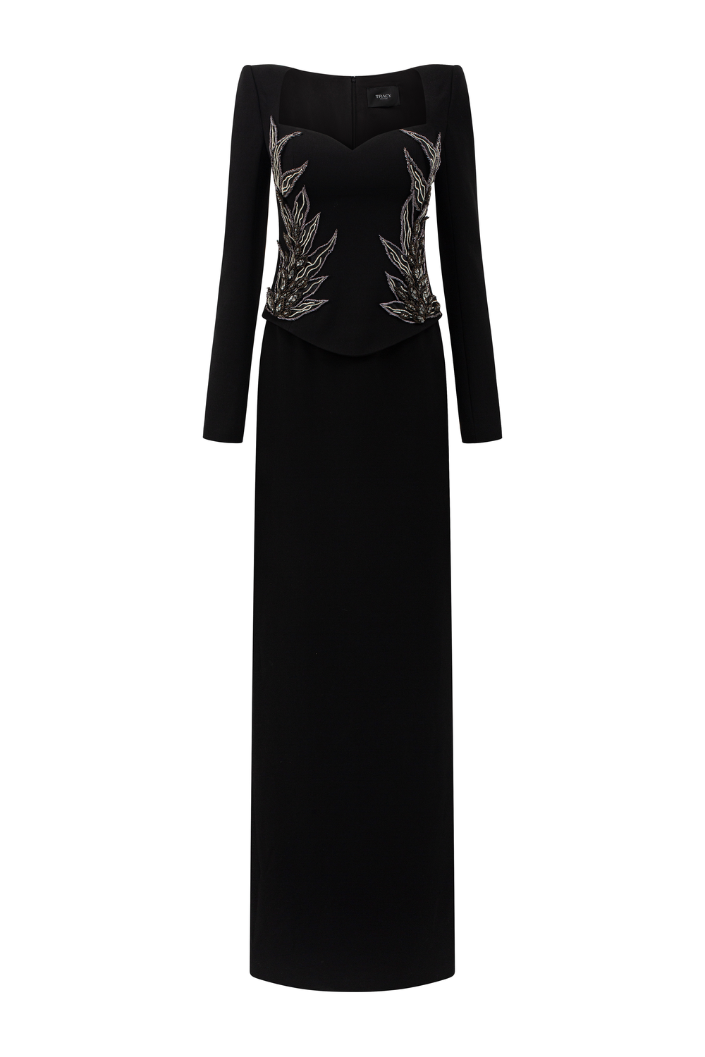 Long Sleeves Symmetric Crystal Embellished Dress